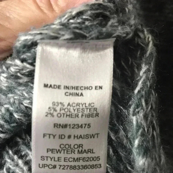 COMPANY ELLEN TRACY WO SZ LG COZY SWEATER GRAY - Picture 10 of 10